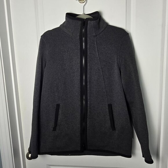 Lululemon Its Fleecing Cold Jacket - 8 Heathered Black / Black - Picture 3 of 8